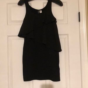 Black dress with chiffon over lay
